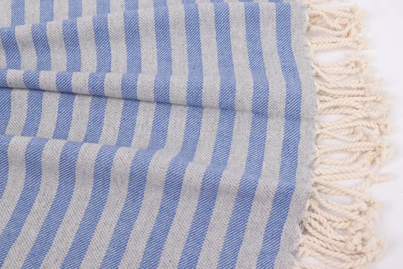 70x36 Cotton Striped Towel, First Wedding Anniversary Gift, Gifts For Him, Turkish Towel Set, Lightweight towel, Sand-free towel, Peshtemal - 8