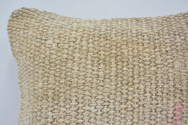 Geometric Embroidered Throw Pillow, 12x12 Inches Size, Beige - 2