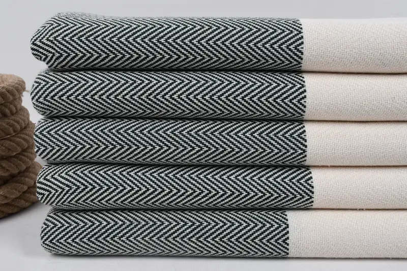 Large Turkish Towel, Bachelor Gifts, Custom Bath Towel, Peshtemal Towel, Customized Towels, Hammam towel, 70x40 Cotton Herringbone Towel, Yoga Towel - 2