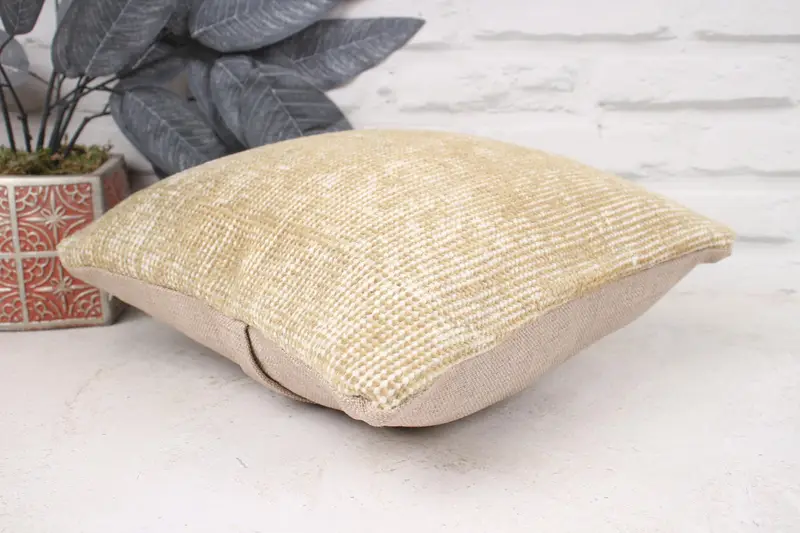 Ethnical Kilim Rug Pillow, Pillow Cover, Handmade Kilim Cushion, 12x12 Beige Pillow Cover, Kilim Cushion Sham, Patio Cushion Cover - 6