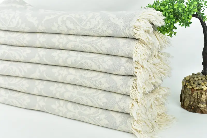 Organic Turkish towel, Christmas Favors, 68x36 Cotton Baroque Towel, Eco-Friendly Turkish Towel, Custom Beach Towel, Monogram Turkish Towel - 3
