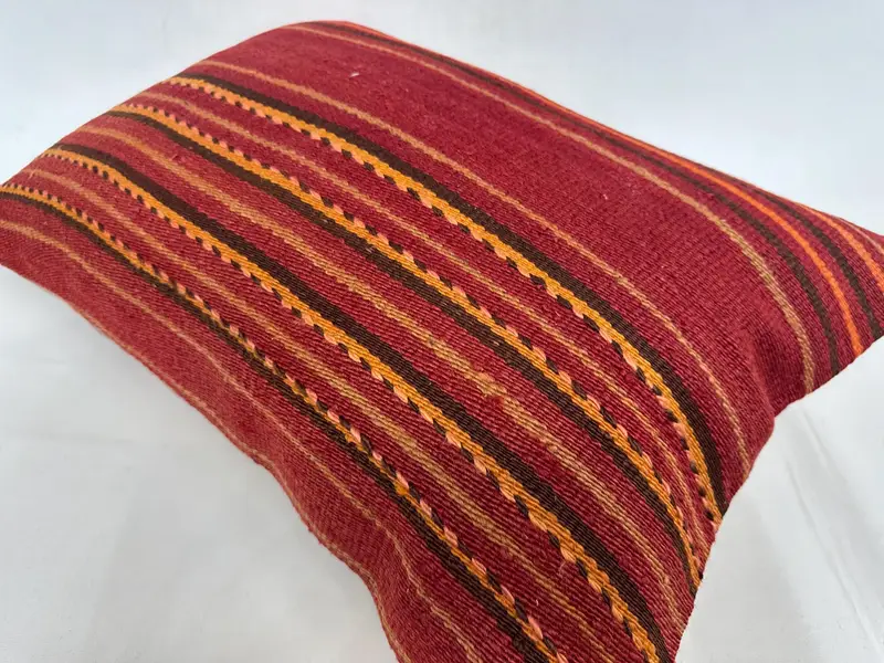 Turkish Kilim Pillow, 20x28 Red Cushion Case, Pillow for Couch, Indoor Cushion Case, Cotton Pillow, Pillow, Antique Pillows - 6