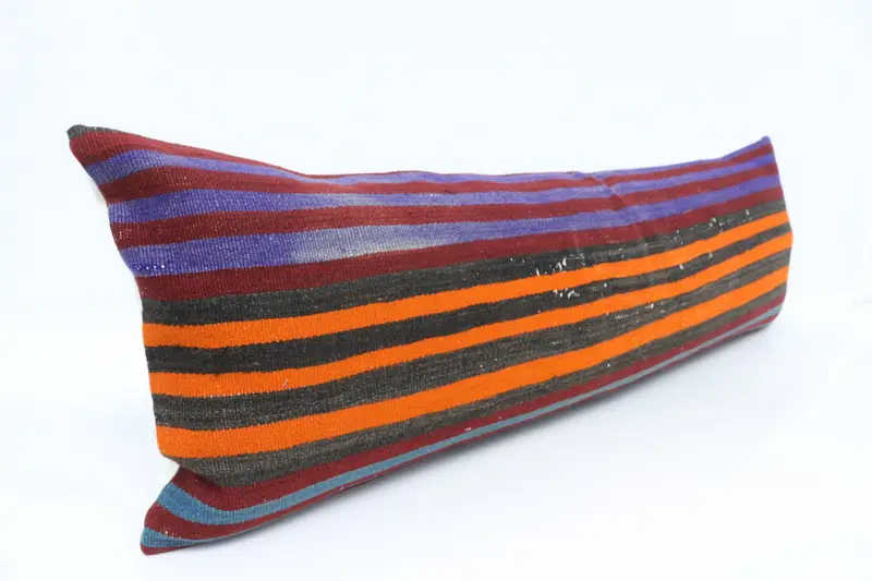 16x48 Orange Pillow Sham, Indoor Cushion Case, Throw Kilim Pillow, Handmade Kilim Cushion, Cotton Cushion Case, Antique Pillows, Cushion Cover - 3