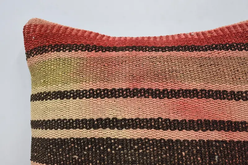 Boho Pillow Sham Cover, Crochet Pattern Pillow Cover, 14x14 Red Pillow, Kilim Pillow Cover, Home Decor Pillow, Cushion - 2