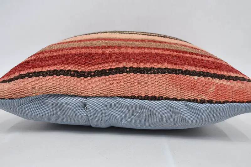 Boho Pillow Sham Cover, Crochet Pattern Pillow Cover, 14x14 Red Pillow, Kilim Pillow Cover, Home Decor Pillow, Cushion - 5