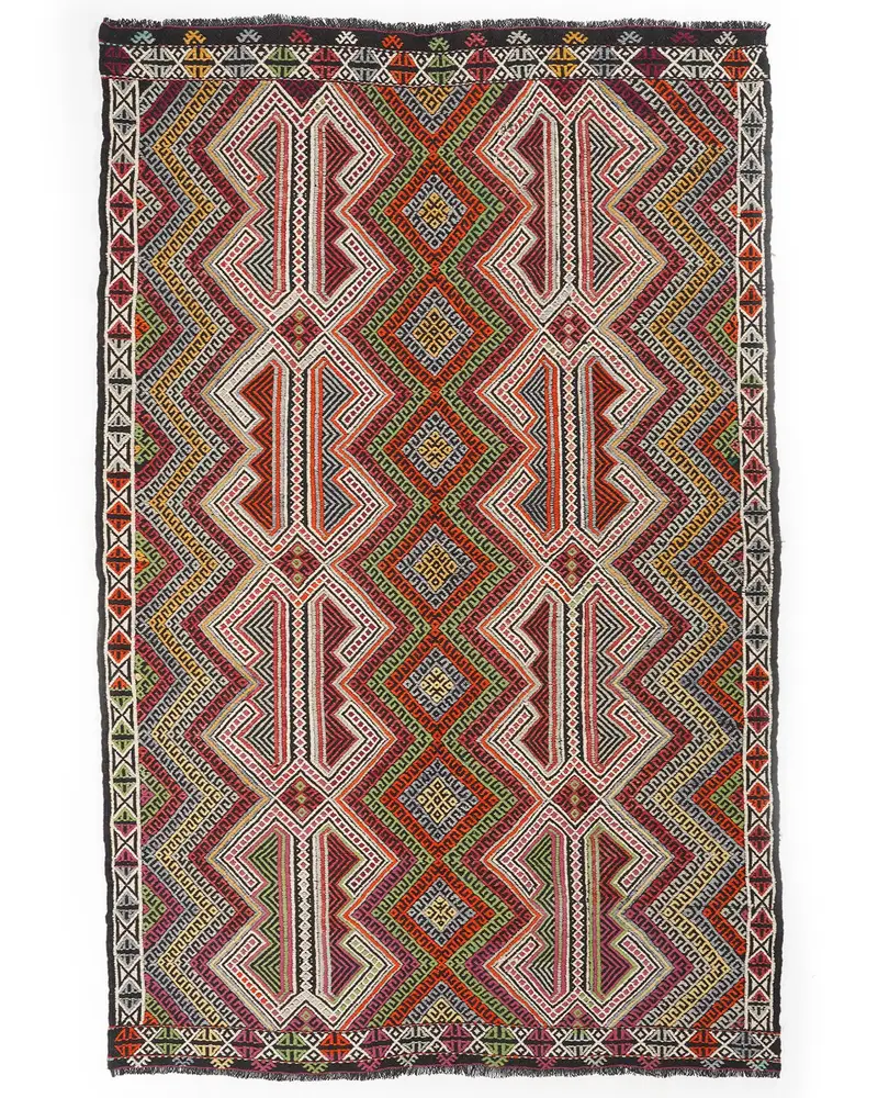 Kırmızı Halı, 5,6x9,2 ft Düz Renk Elegance