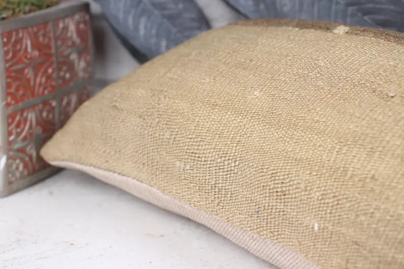 Kilim Pillow Cover, Vintage Kilim Throw Pillow, Kilim Cushion Sham, Cushion Case, Personalized Gift Pillow Cushion, 8x16 Beige Cushion Case - 7