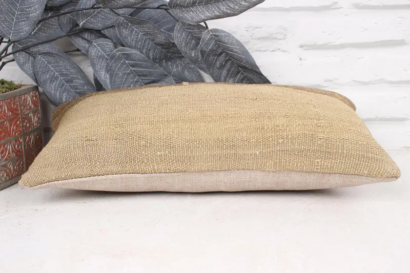 Kilim Pillow Cover, Vintage Kilim Throw Pillow, Kilim Cushion Sham, Cushion Case, Personalized Gift Pillow Cushion, 8x16 Beige Cushion Case - 5