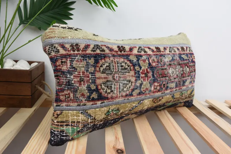 Pillow for Sofa, Seat Cushion Case, Outdoor Throw Cushion, 12x24 Red Pillow Sham, Vintage Pillow, Pillow Cover, Antique Pillows - 4