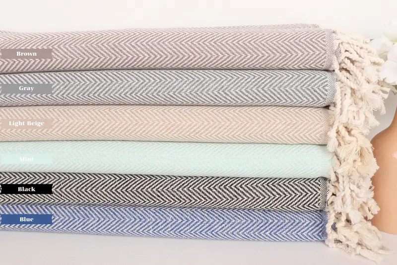 Engagement Gift, 70x40 Cotton Herringbone Towel, Miami Bachelorette Party Favors, Embroidered Towel, Bachelorette Gifts, Bridesmaid Gift Towel - 2