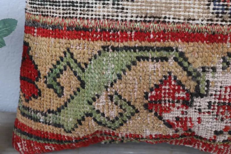 Sofa Bolster Pillow Cover, Interior Designer Pillow, Boho Pillow, Cushion Case, Gift Pillow, 16x16 Green Cushion Case, Turkish Rugs Pillow - 3