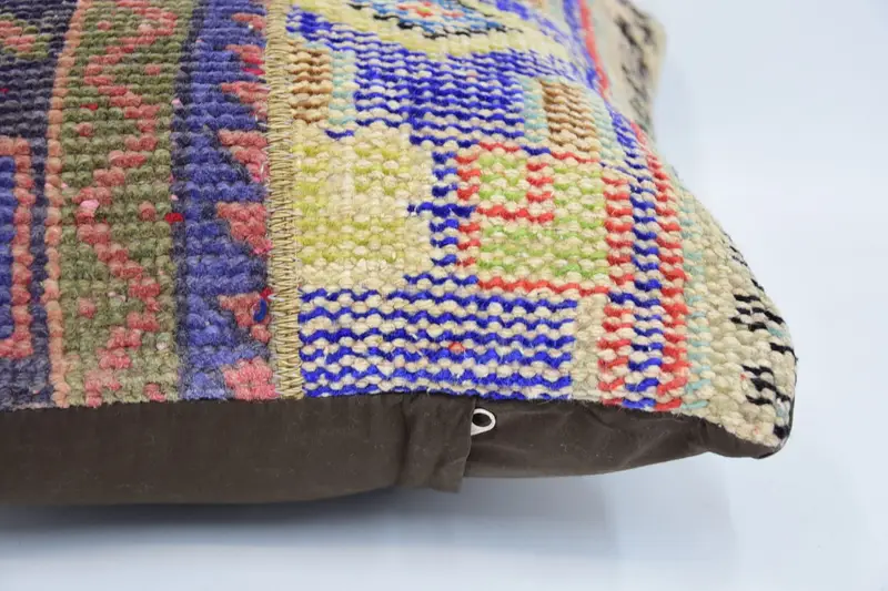 Pillow for Couch, One Of A Kind Cushion Cover, Ethnical Kilim Rug Pillow, Home Decor Pillow, 16x16 Blue Pillow, Handwoven Pillow, Pillow Cover - 5