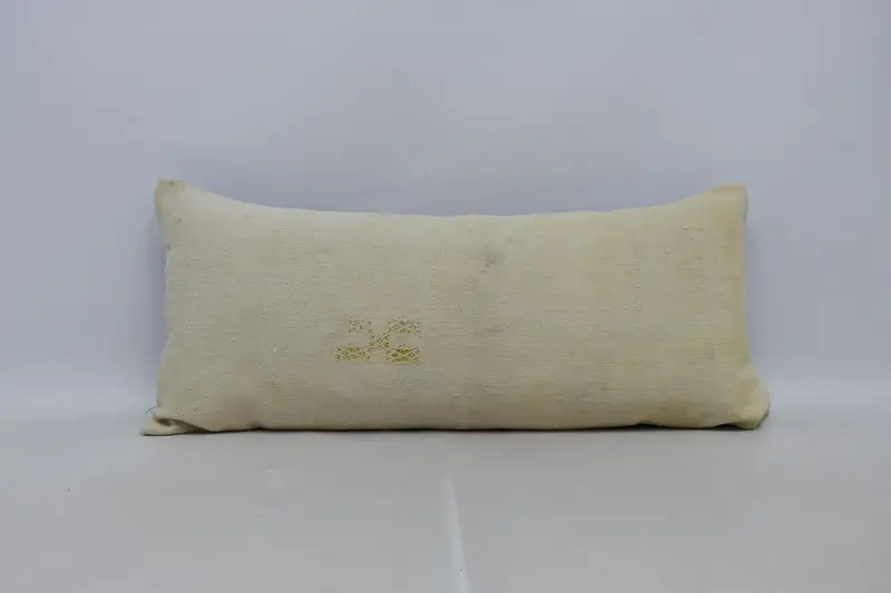 Authentic Cushion Cover, Antique Pillows, 16x36 Beige Cushion, Aztec Pillow Cover, Turkish Kilim Pillow, Cushion Cover, Pillow for Sofa - 1