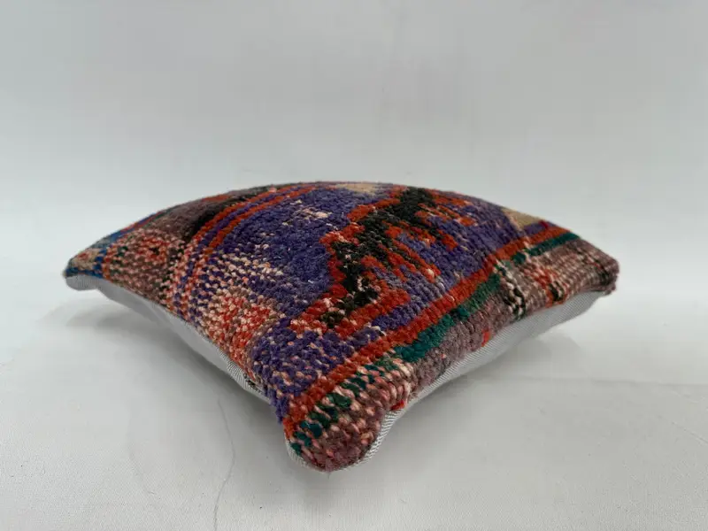 Comfy Throw Pillow Case, Cushion, Turkish Rugs Cushion, Boho Pillow Sham Cover, 12x12 Blue Pillow Case, Boho Pillow, Kilim Cushion Sham - 6