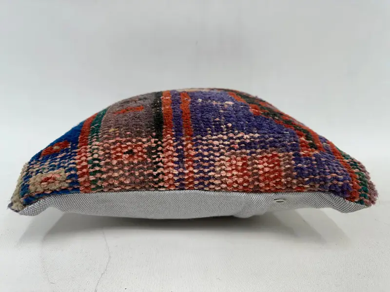 Comfy Throw Pillow Case, Cushion, Turkish Rugs Cushion, Boho Pillow Sham Cover, 12x12 Blue Pillow Case, Boho Pillow, Kilim Cushion Sham - 5