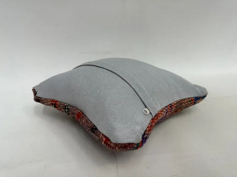 Comfy Throw Pillow Case, Cushion, Turkish Rugs Cushion, Boho Pillow Sham Cover, 12x12 Blue Pillow Case, Boho Pillow, Kilim Cushion Sham - 7