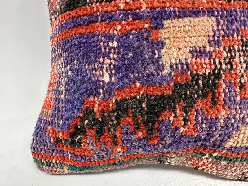 Comfy Throw Pillow Case, Cushion, Turkish Rugs Cushion, Boho Pillow Sham Cover, 12x12 Blue Pillow Case, Boho Pillow, Kilim Cushion Sham - 2