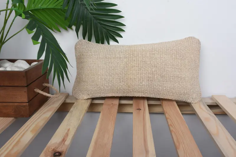 Pillow Cover, 8x16 Beige Pillow, Antique Pillows, Kilim Pillow, Garden Cushion Case, Vintage Pillow, Decorative Bolster Cushion Case - 1