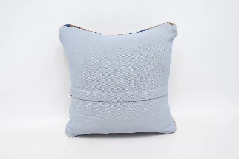14x14 Blue Pillow Case, Pillow Cover, Outdoor Cushion Cover, Turkish Kilim Pillow, Nomadic Cushion Cover, Pillow for Couch, Kilim Pillow Cover - 6