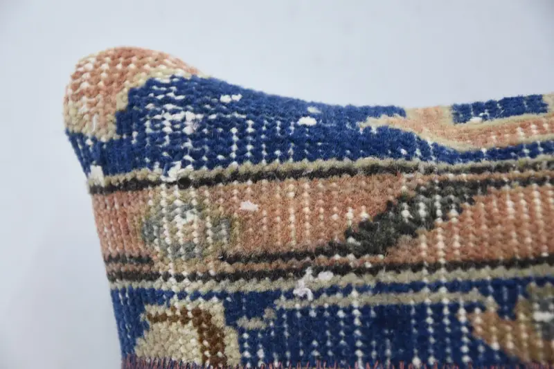 14x14 Blue Pillow Case, Pillow Cover, Outdoor Cushion Cover, Turkish Kilim Pillow, Nomadic Cushion Cover, Pillow for Couch, Kilim Pillow Cover - 2