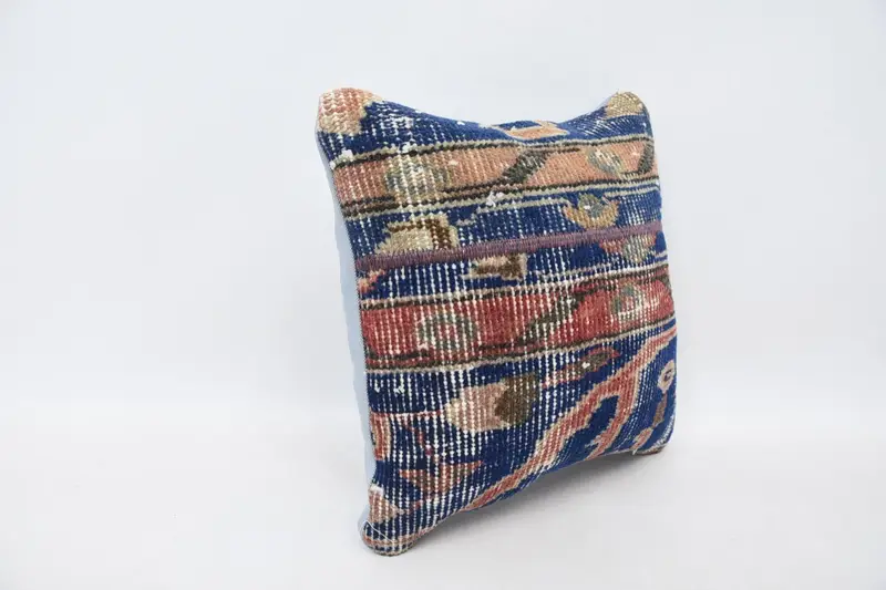 14x14 Blue Pillow Case, Pillow Cover, Outdoor Cushion Cover, Turkish Kilim Pillow, Nomadic Cushion Cover, Pillow for Couch, Kilim Pillow Cover - 3