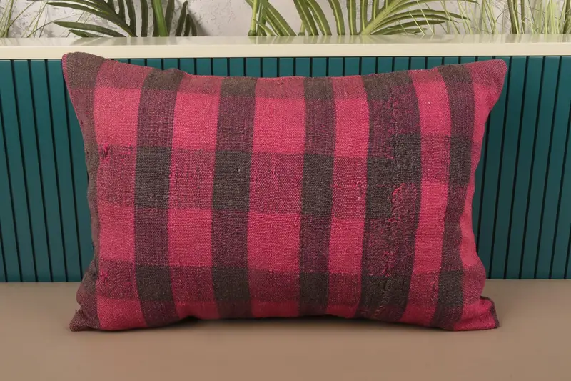 Kids Room Striped Turkish Pillowcase, Pink Gift 16x24 inch Cushion Case - 1