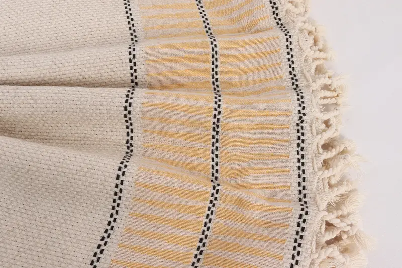 Throw Blanket, Turkish Blanket, Bedspread, 104x96 Cotton Striped Towel, Family Gift Basket, Throw Blankets, Best Friend Wedding Gift, Shower Curtain - 8