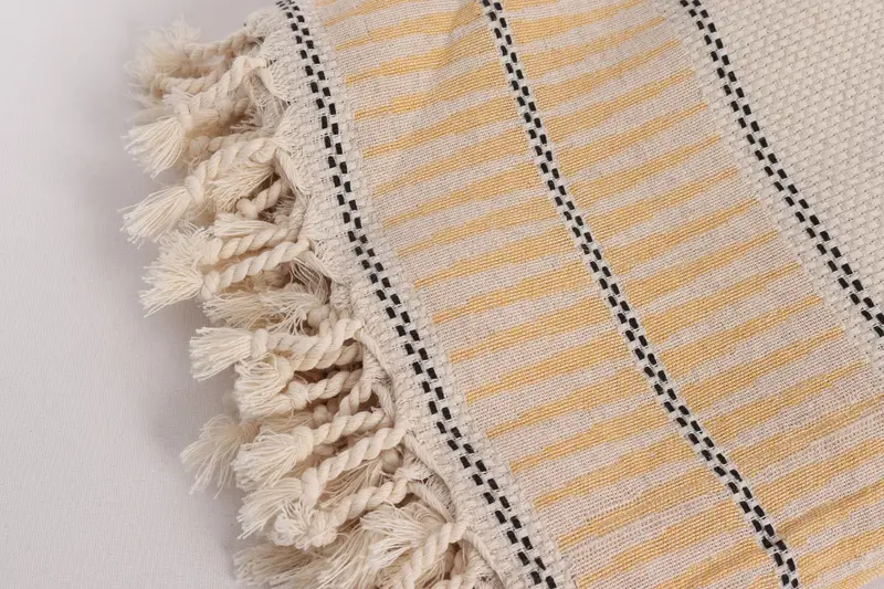 Throw Blanket, Turkish Blanket, Bedspread, 104x96 Cotton Striped Towel, Family Gift Basket, Throw Blankets, Best Friend Wedding Gift, Shower Curtain - 7