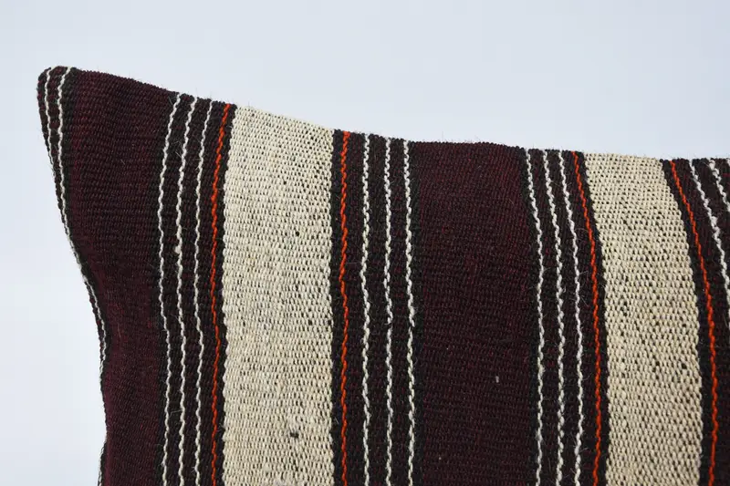 Vintage Kilim Pillow, Sofa Cushion Cover, Handmade Rug Seat Pillow Sham, Kilim Pillow, 12x48 Brown Cushion Cover, Pillow Cover, Pillow for Couch - 2