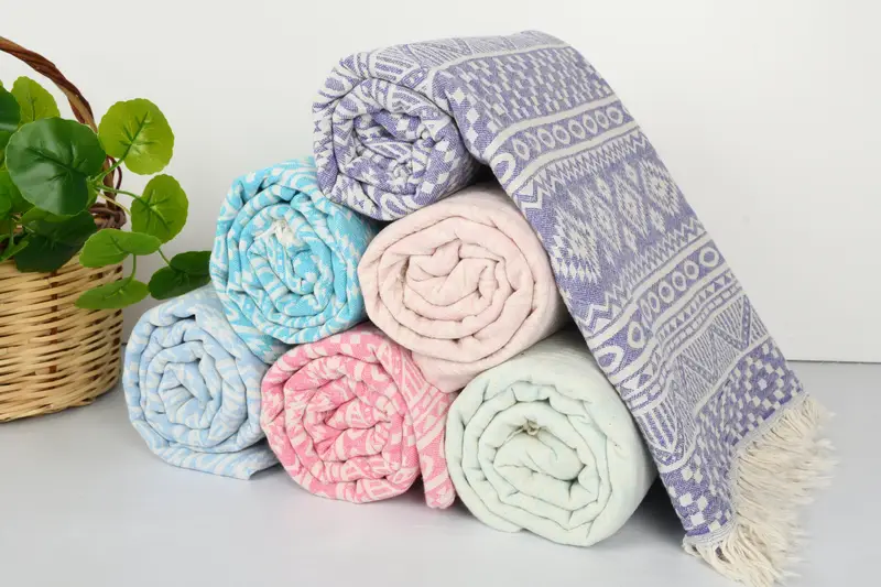 68x36 Cotton Geometric Towel, Housewarming Gift, House Warming Gift, Bridal Shower Gift, Wedding Favors, Gym Towel, Personalized Bridesmaid Gift - 5