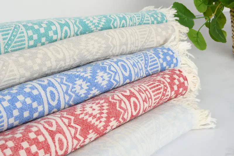 68x36 Cotton Geometric Towel, Housewarming Gift, House Warming Gift, Bridal Shower Gift, Wedding Favors, Gym Towel, Personalized Bridesmaid Gift - 3