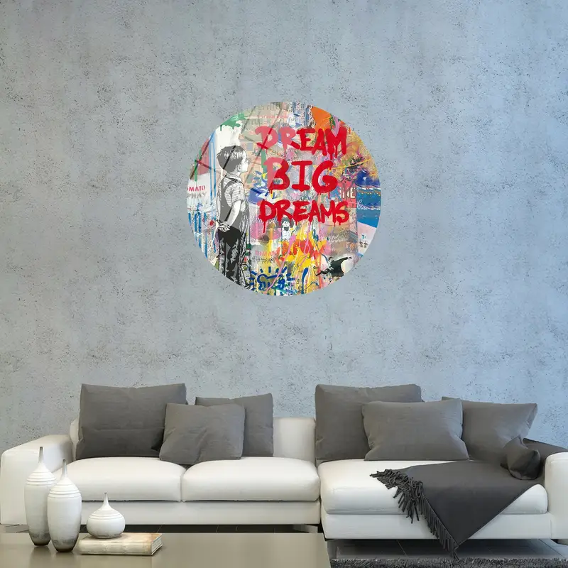 Modern Graffiti Boy Canvas: Banksy-Inspired Printed Art