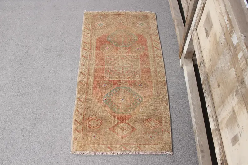 Handmade Red Persian Rug, 0.1x3.1 ft Elegant Decor