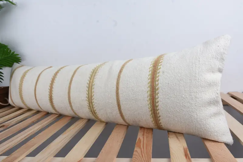 Kilim Pillow, Retro Throw Pillow Case, Bed Pillow Sham, 12x48 White Pillow Sham, Cushion, Interior Designer Pillow, Vintage Kilim Throw Pillow - 5