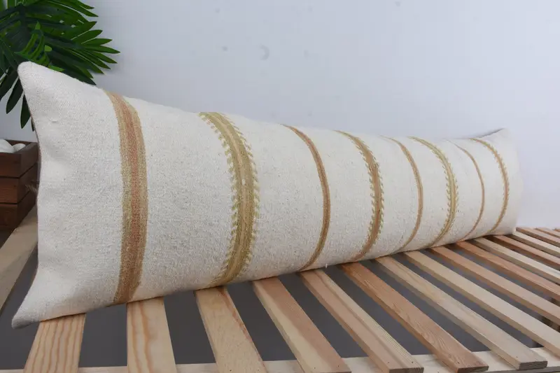 Kilim Pillow, Retro Throw Pillow Case, Bed Pillow Sham, 12x48 White Pillow Sham, Cushion, Interior Designer Pillow, Vintage Kilim Throw Pillow - 4