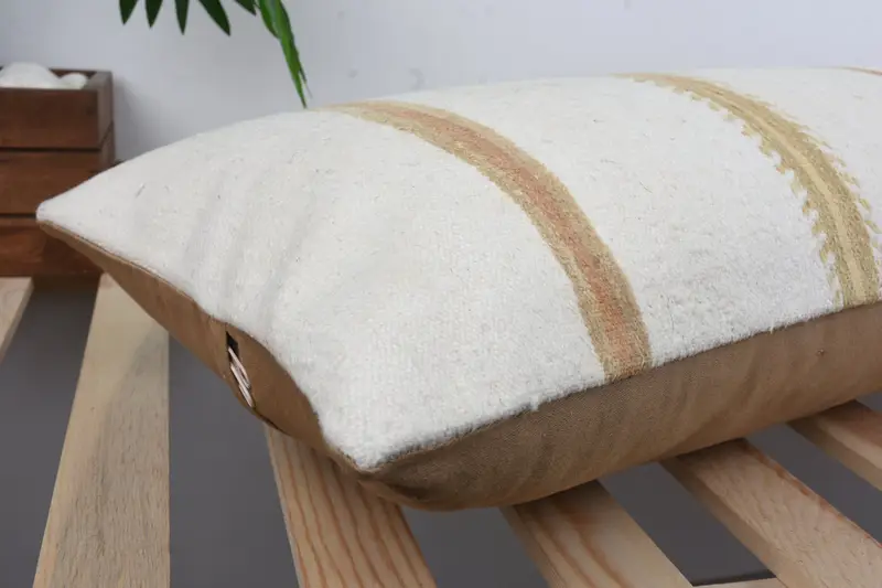 Kilim Pillow, Retro Throw Pillow Case, Bed Pillow Sham, 12x48 White Pillow Sham, Cushion, Interior Designer Pillow, Vintage Kilim Throw Pillow - 7