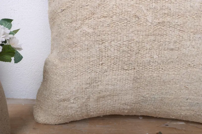 18x18 Beige Pillow Case, Kilim Pillow, Kilim Cushion Sham, Outdoor Bolster Pillow Case, Cushion, Aesthetic Pillow Cover, Interior Designer Pillow - 3