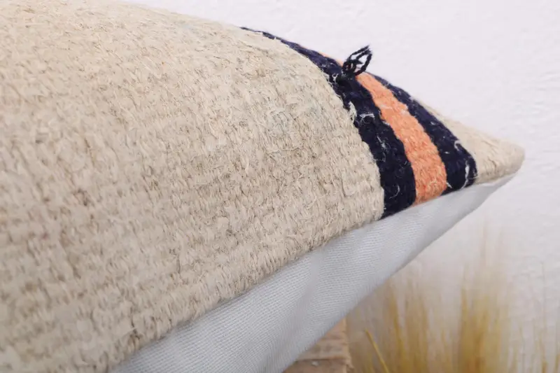 18x18 Beige Pillow Case, Kilim Pillow, Kilim Cushion Sham, Outdoor Bolster Pillow Case, Cushion, Aesthetic Pillow Cover, Interior Designer Pillow - 6