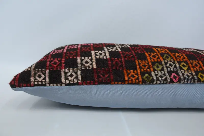 Colorful Cushion Case, Cushion Case, Outdoor Bolster Pillow, Vintage Kilim Pillow, Kilim Pillow Cover, 16x48 Red Pillow Sham, Home Decor Pillow - 5