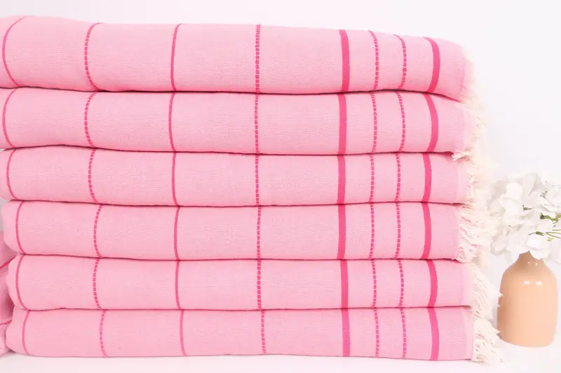 Beach Blanket, Woven Blanket, Personalized Home Gift Wedding, Turkish Tablecloth, Housewarming Gift, Throw Blanket, 100x80 Cotton Striped Towel - 3