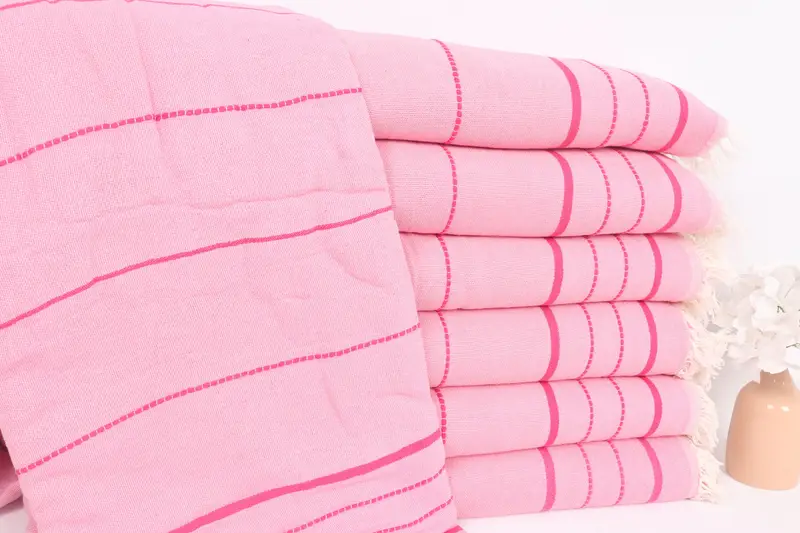 Beach Blanket, Woven Blanket, Personalized Home Gift Wedding, Turkish Tablecloth, Housewarming Gift, Throw Blanket, 100x80 Cotton Striped Towel - 1