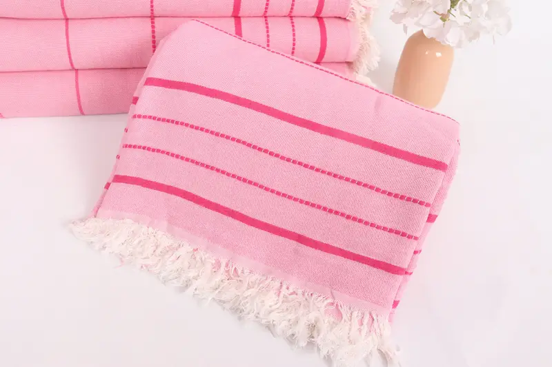 Beach Blanket, Woven Blanket, Personalized Home Gift Wedding, Turkish Tablecloth, Housewarming Gift, Throw Blanket, 100x80 Cotton Striped Towel - 4