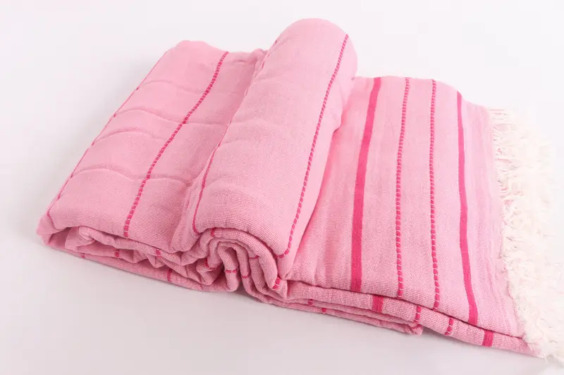 Beach Blanket, Woven Blanket, Personalized Home Gift Wedding, Turkish Tablecloth, Housewarming Gift, Throw Blanket, 100x80 Cotton Striped Towel - 6