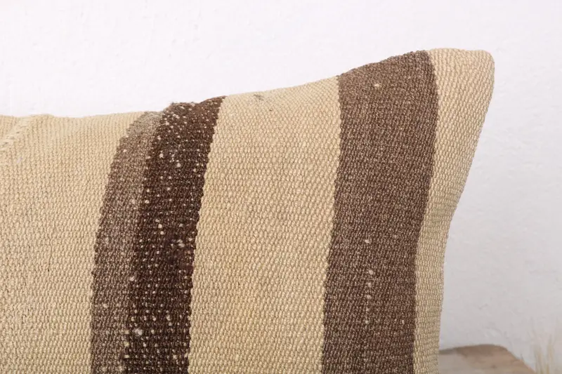 Pillow for Sofa, Oriental Cushion, Pillow Sham, Farmhouse Cushion Cover, Boho Pillow Sham Cover, 12x24 Brown Pillow Case, Pillow for Couch - 5