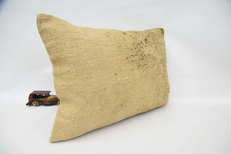 Cushion Cover, Pastel Pillow Sham, Kilim Cushion Sham, Pillow for Sofa, Bolster Throw Pillow Sham, 20x28 Beige Pillow Cover, Handmade Kilim Cushion - 3