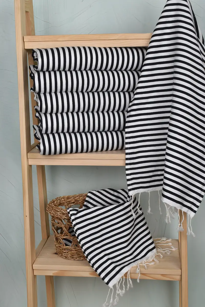 Custom Turkish Towel, Personalized Dish Towel, Bachelorette Party Favor, 40x18 Cotton Striped Towel, Monogram Kitchen Towel, Bridesmaid Gifts - 3