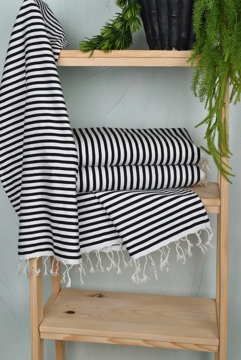 Custom Turkish Towel, Personalized Dish Towel, Bachelorette Party Favor, 40x18 Cotton Striped Towel, Monogram Kitchen Towel, Bridesmaid Gifts - 6