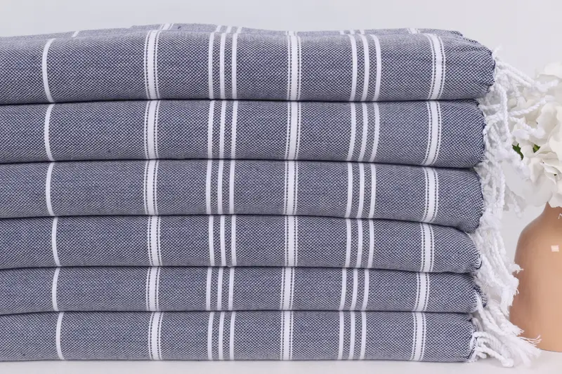 Toplu sipariş havlu, küçük banyo havlu, düğün hediyesi, gelin duş iyiliği, nedime hediyeleri, monogram Türk banyo havlu, 40x24 pamuklu çizgili havlu - 3