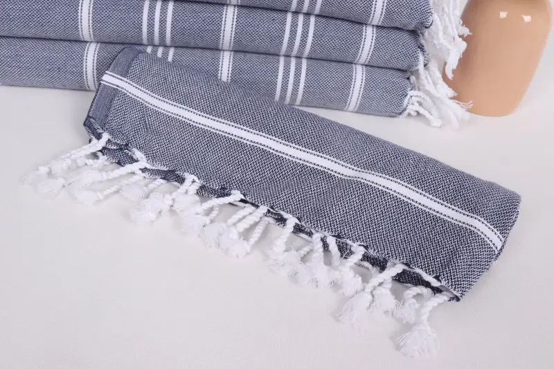 Toplu sipariş havlu, küçük banyo havlu, düğün hediyesi, gelin duş iyiliği, nedime hediyeleri, monogram Türk banyo havlu, 40x24 pamuklu çizgili havlu - 4