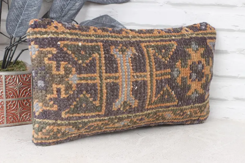 Cushion Cover, 8x16 Blue Pillow Sham, Vintage Kilim Pillow, Outdoor Throw Pillow, Interior Designer Pillow, Kilim Pillow, Customized Cushion - 3